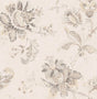 Anelda Jacobean floral peel and stick wallpaper in Linen & Latte