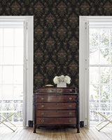 Hasset Tapestry Floral Wrought Iron by NextWall Peel & Stick Vintage Floral Wallpaper – NextWall NW59200