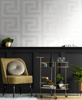 Geometric Maze Pearl by NextWall Peel & Stick Metallic Geometric Peel & Stick Wallpaper – NextWall NW59410