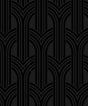 Onyx black geometric arches metallic peel and stick wallpaper pattern by NextWall