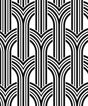 Black and white geometric arches peel and stick wallpaper pattern