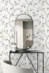 Woodland Whimsy Snowbound by NextWall Peel & Stick Floral Branch Peel & Stick Wallpaper – NextWall NW59800