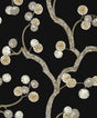Woodland Whimsy ebony and gold metallic floral branch peel and stick wallpaper pattern