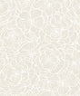 Camellia Floral peel and stick wallpaper in metallic pearl with oversized camellia outlines