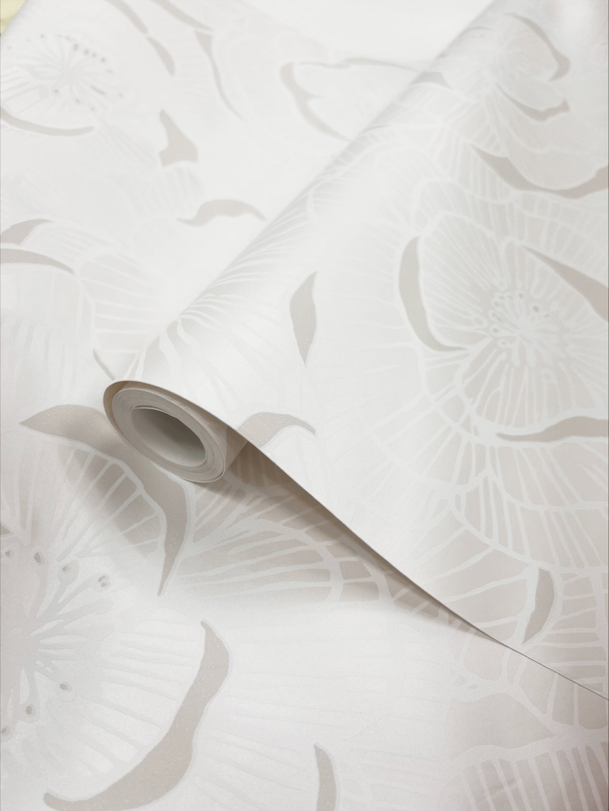 Camellia Floral Metallic Pearl by NextWall Peel & Stick Floral Wallpaper – NextWall NW60000