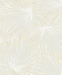 Pearl metallic palmate leaf frond peel and stick wallpaper pattern
