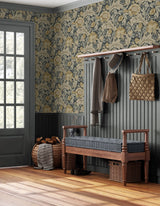 Acanthus Garden Floral Midnight Blue & Neutral by NextWall Peel & Stick Vintage Floral Peel & Stick Wallpaper – NextWall NW60508 -Sample