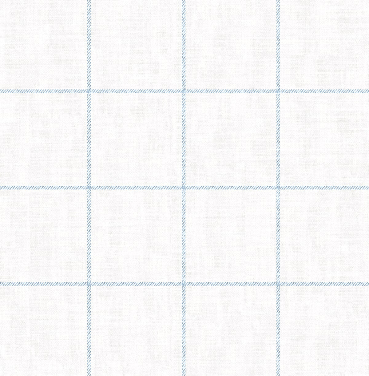 Classic Striped Check peel and stick wallpaper in sky blue and linen