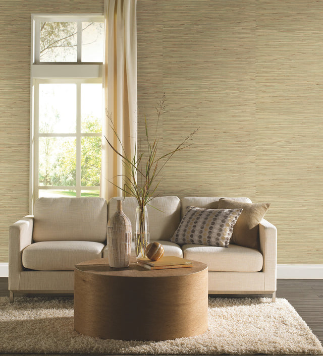 River Grass Green Grasscloth Wallpaper with Woven Natural Texture - York NZ0780