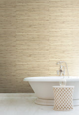 River Grass Beige Grasscloth Wallpaper with Natural Woven Weave - York NZ0781