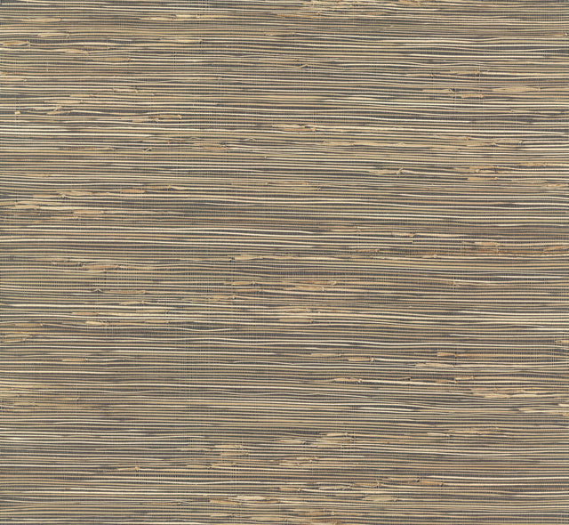 River Grass Black Textured Grasscloth Wallpaper - York NZ0786