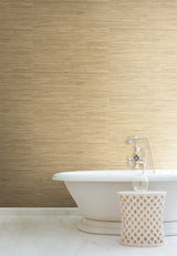 River Grass Beige Grasscloth Wallpaper with Natural Woven Weave - York NZ0787