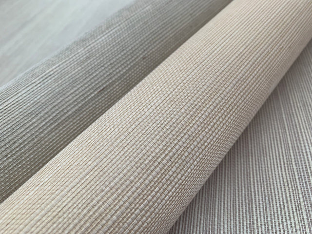 Sisal Grasscloth Grey & Taupe Wallpaper with Natural Weave Texture - York NZ0791