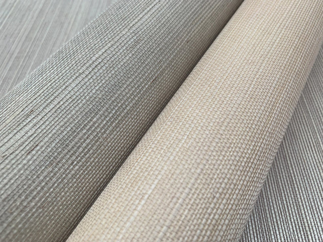 Sisal Grasscloth Grey & Taupe Wallpaper with Natural Weave Texture - York NZ0791