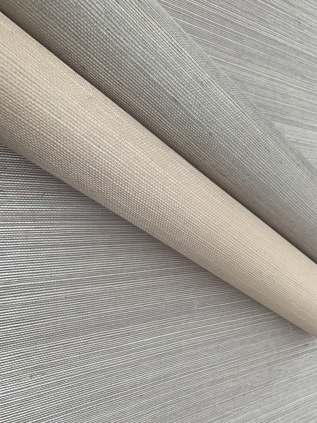 Sisal Grasscloth Grey & Taupe Wallpaper with Natural Weave Texture - York NZ0791