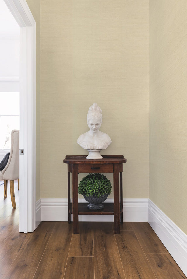 Sisal Grasscloth Grey & Taupe Wallpaper with Natural Weave Texture - York NZ0791