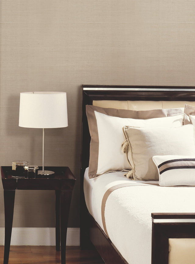 Sisal Grasscloth Grey & Taupe Wallpaper with Natural Weave Texture - York NZ0791