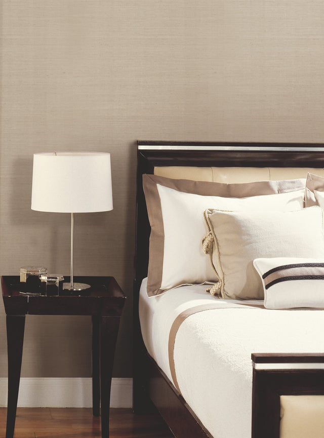 Sisal Grasscloth Grey & Taupe Wallpaper with Natural Weave Texture - York NZ0791