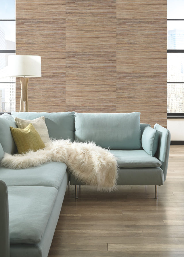 Raw Jute Grasscloth Metallic Wallpaper in Metallic - York NZ0796
