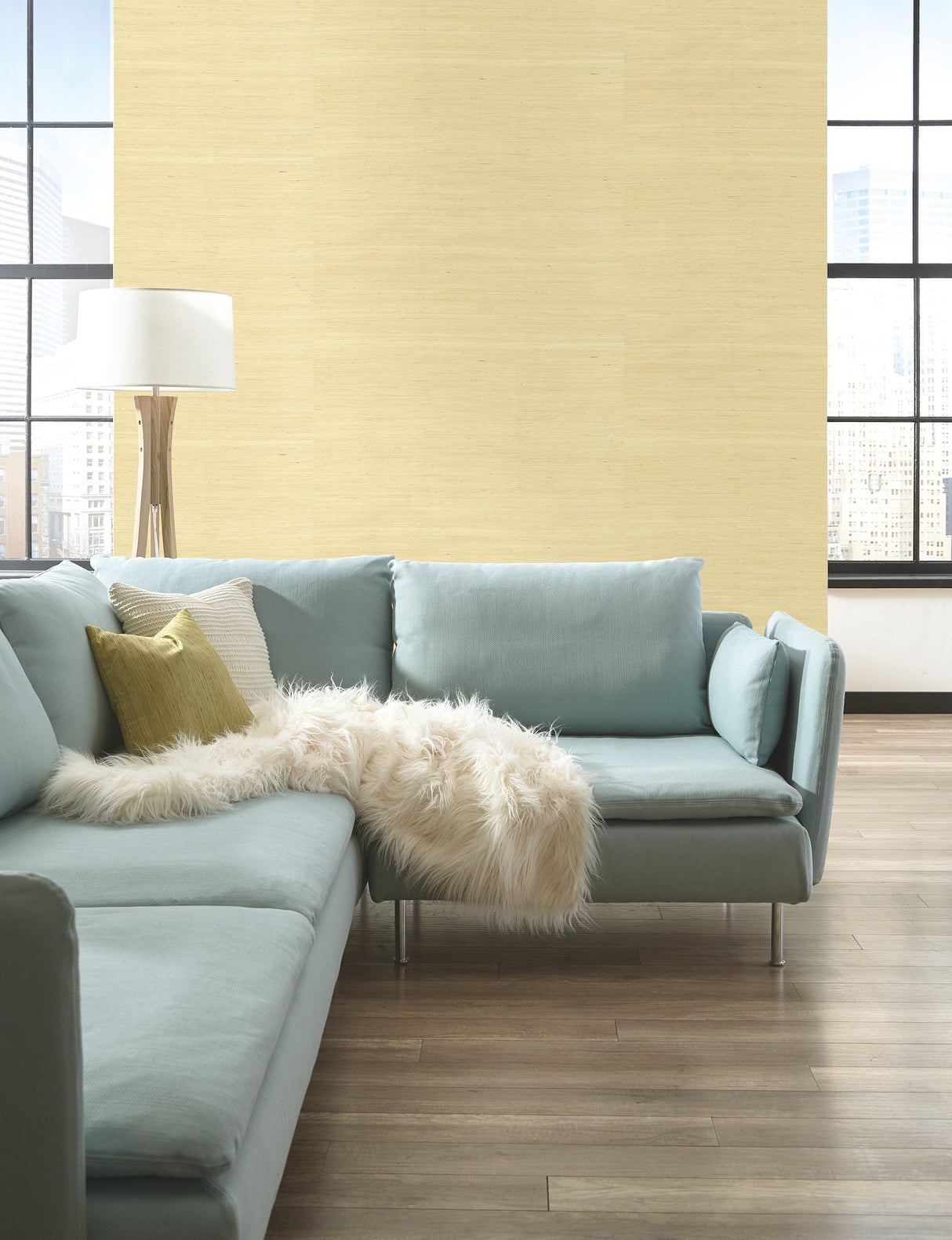 Jute Beige Grasscloth Wallpaper with Natural Woven Texture - York NZ0799