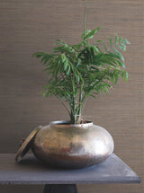 Threaded Jute Brown Wallpaper with Woven Grasscloth Texture - York OG0516