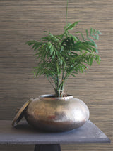 Threaded Jute Grey & Off White Wallpaper with Woven Grasscloth Texture - York OG0518