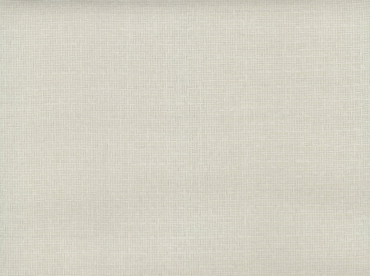 Tatami Weave Pale Grey Grasscloth Wallpaper, Paper Weave Texture - York OG0525GV