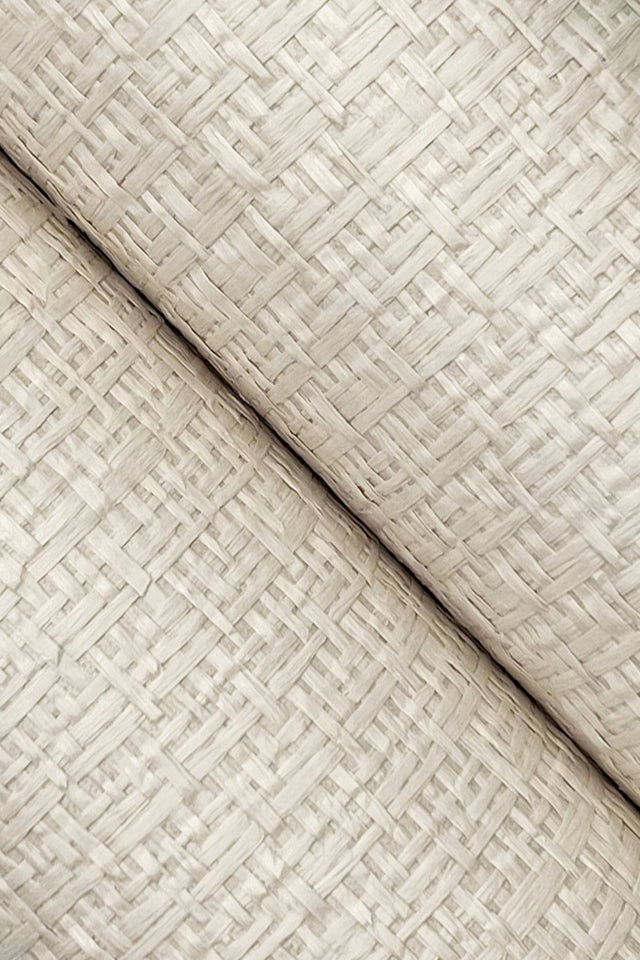 Tatami Weave Natural Cream Wallpaper with Paper Weave Grasscloth Texture - York OG0526GV
