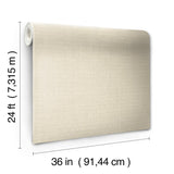 Tatami Weave Natural Cream Wallpaper with Paper Weave Grasscloth Texture - York OG0526GV