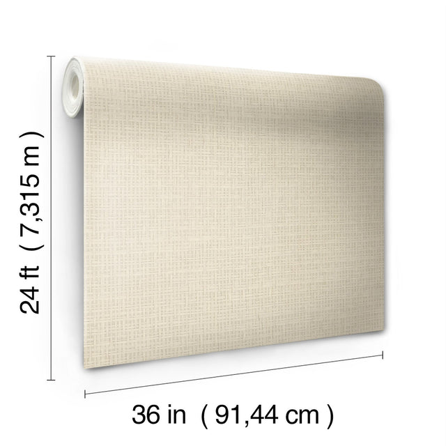 Tatami Weave Natural Cream Wallpaper with Paper Weave Grasscloth Texture - York OG0526GV