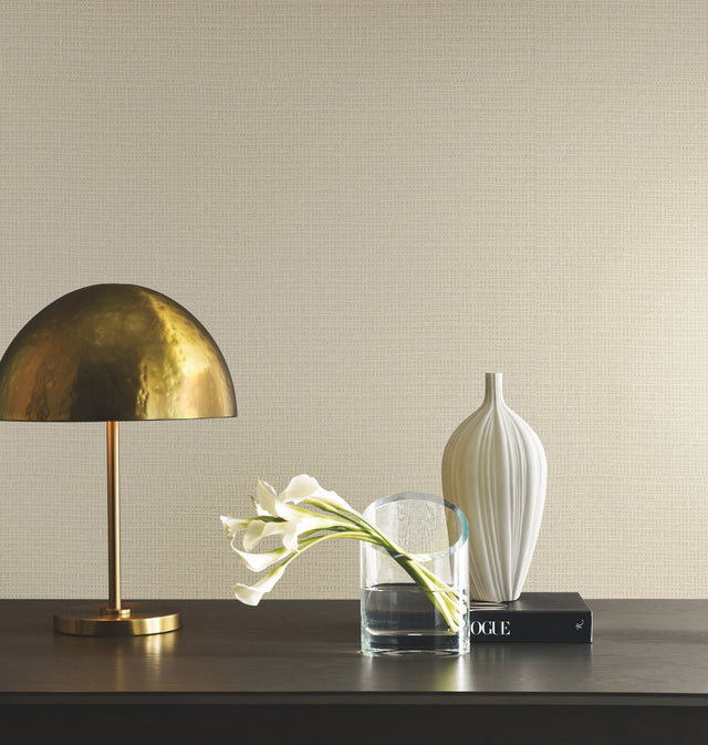 Tatami Weave Natural Cream Wallpaper with Paper Weave Grasscloth Texture - York OG0526GV