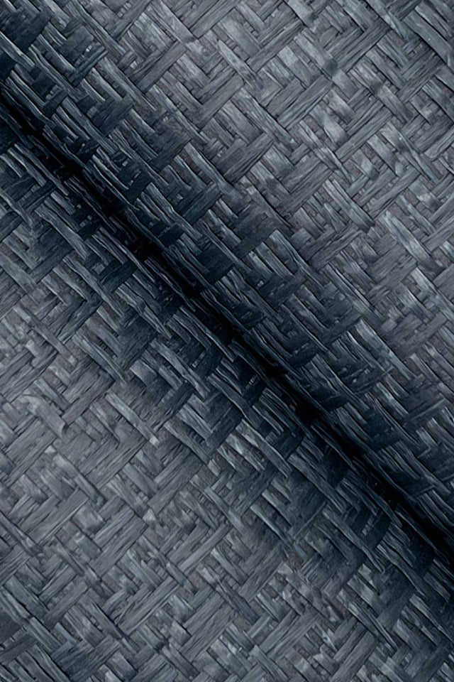 Tatami Weave Navy Wallpaper with Traditional Grasscloth Paper Weave - York OG0529GV