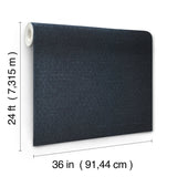 Tatami Weave Navy Wallpaper with Traditional Grasscloth Paper Weave - York OG0529GV