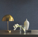 Tatami Weave Navy Wallpaper with Traditional Grasscloth Paper Weave - York OG0529GV