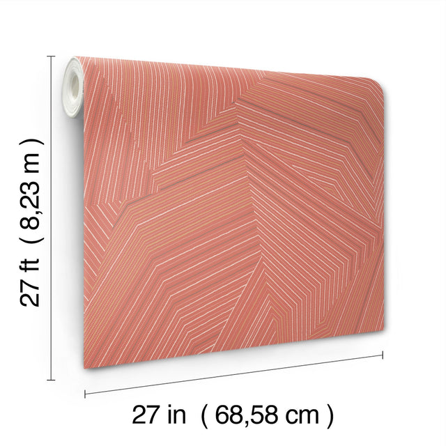 Dotted Maze Desert Red Geometric Metallic Wallpaper - York OI0611