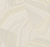 Dotted Maze Taupe Wallpaper with Metallic Geometric Dotted Lines - York OI0612