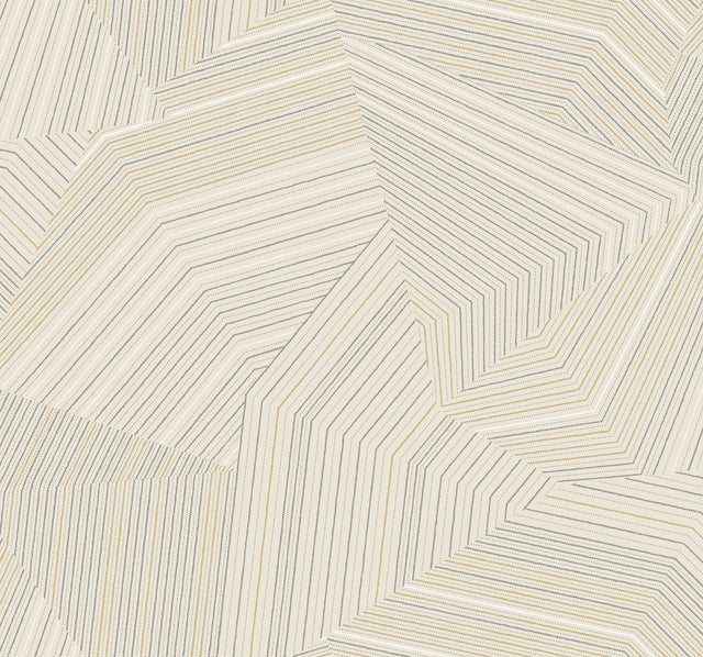 Dotted Maze Taupe Wallpaper with Metallic Geometric Dotted Lines - York OI0612
