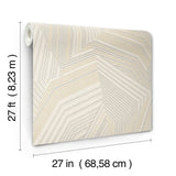Dotted Maze Taupe Wallpaper with Metallic Geometric Dotted Lines - York OI0612
