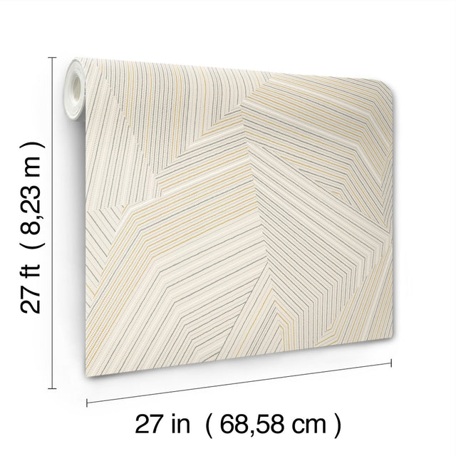 Dotted Maze Taupe Wallpaper with Metallic Geometric Dotted Lines - York OI0612