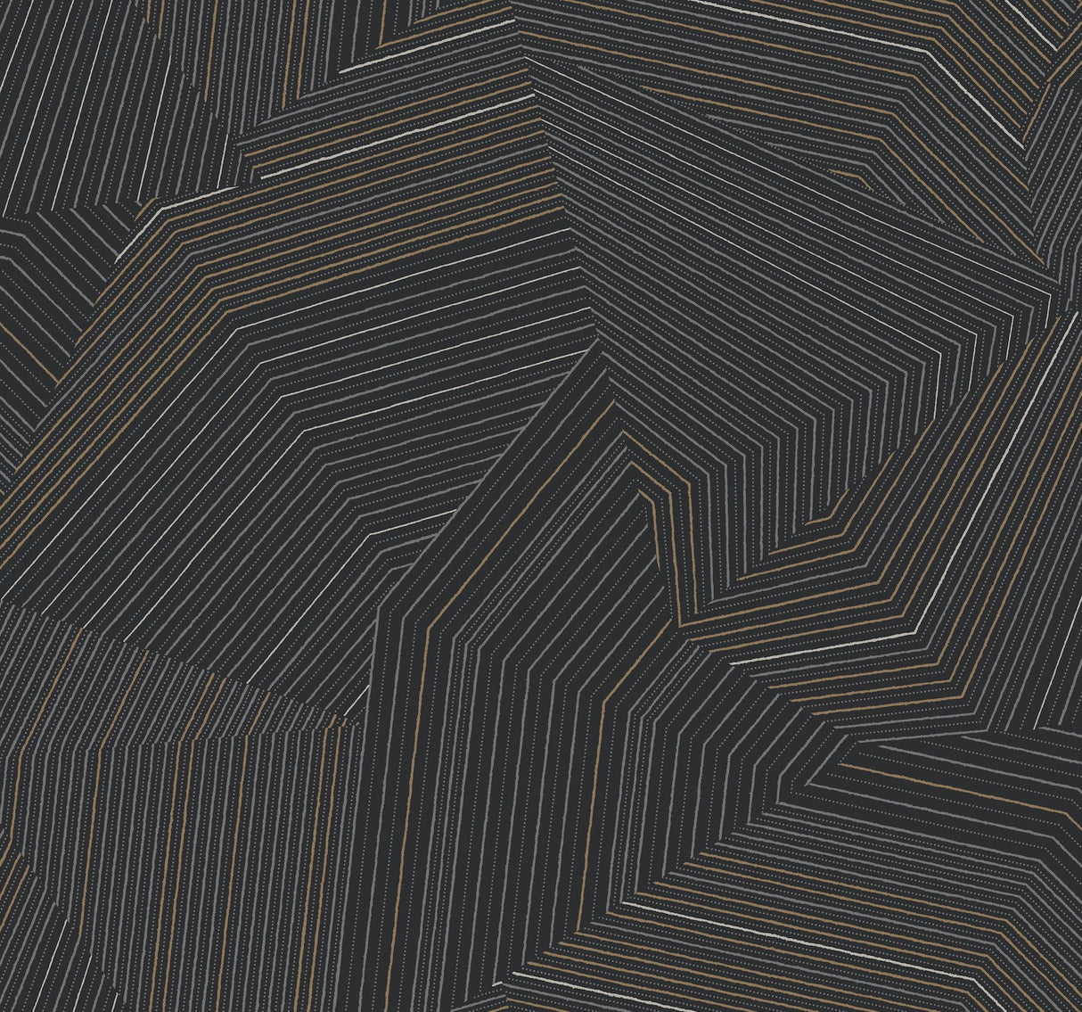 Dotted Maze Black Metallic Geometric Wallpaper - York OI0614