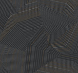 Dotted Maze Black Metallic Geometric Wallpaper - York OI0614