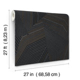 Dotted Maze Black Metallic Geometric Wallpaper - York OI0614