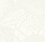 Dotted Maze White Geometric Metallic Unpasted Wallpaper - York OI0615
