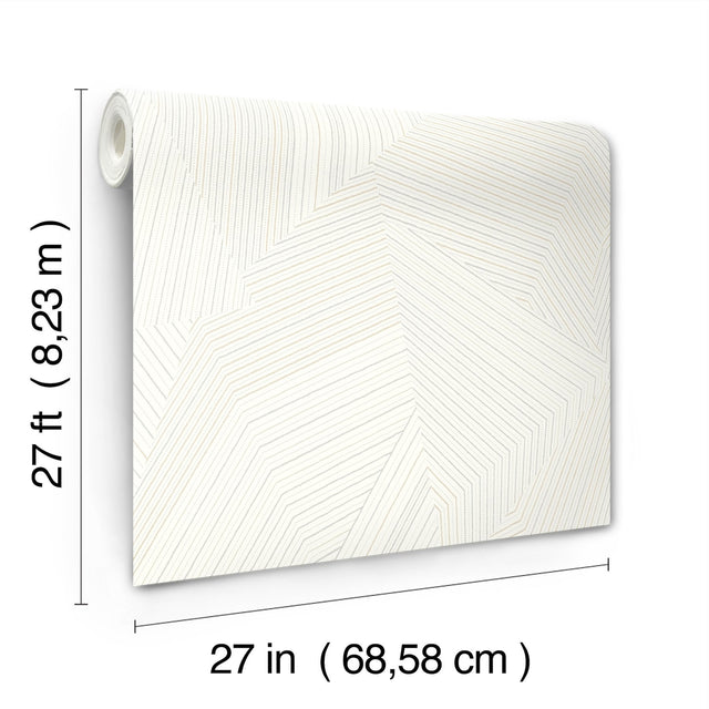 Dotted Maze White Geometric Metallic Unpasted Wallpaper - York OI0615