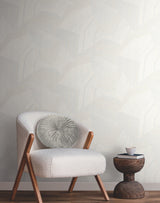 Dotted Maze White Geometric Metallic Unpasted Wallpaper - York OI0615