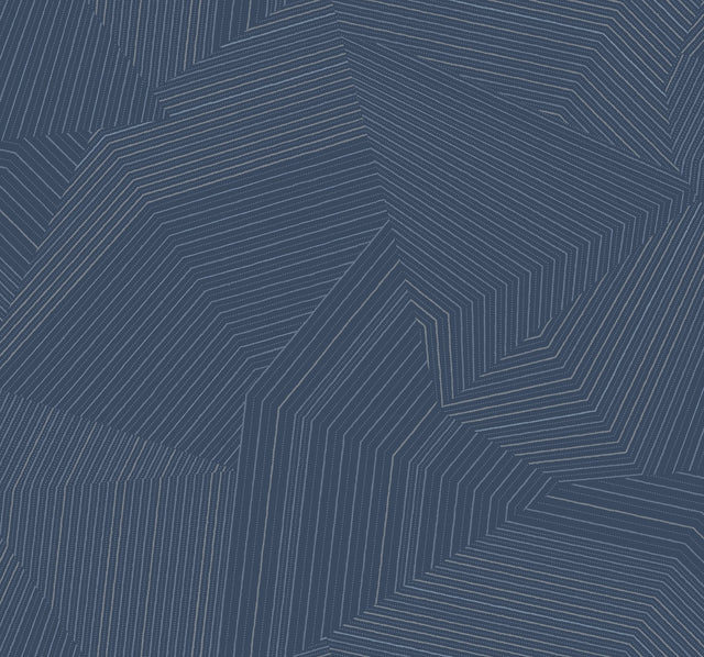 Dotted Maze Navy Wallpaper