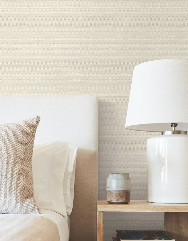 Tapestry Stitch Beige Wallpaper