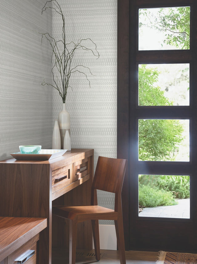 Tapestry Stitch Grey Textured Wallpaper with Raised Ink Weave Pattern - York OI0623