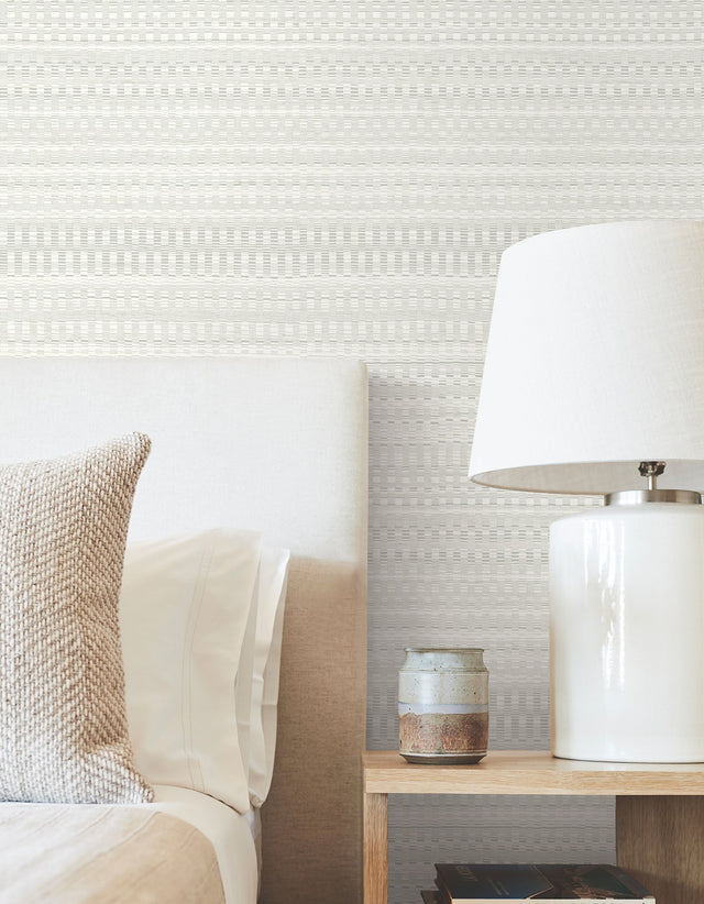 Tapestry Stitch Grey Textured Wallpaper with Raised Ink Weave Pattern - York OI0623