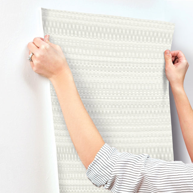 Tapestry Stitch Grey Textured Wallpaper with Raised Ink Weave Pattern - York OI0623